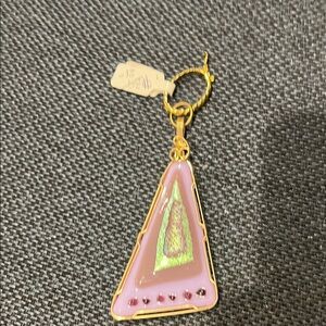 Elegant Pink and Gold Triangle Pendant